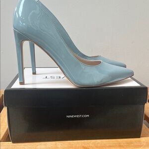 Nine West Tatiana light blue patent size 8.5 heels never 
worn